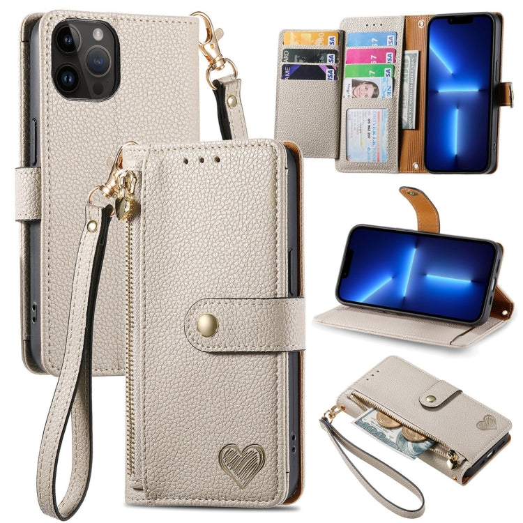Estuche para teléfono de cuero Love Zipper Lanyard, For iPhone 14 Pro Max, For iPhone 7 / 8 / SE 2022, For iPhone 13 Pro Max, For iPhone 13 Pro, For iPhone 13, For iPhone 12 / 12 Pro, For iPhone 12 Pro Max, For iPhone 11 Pro Max