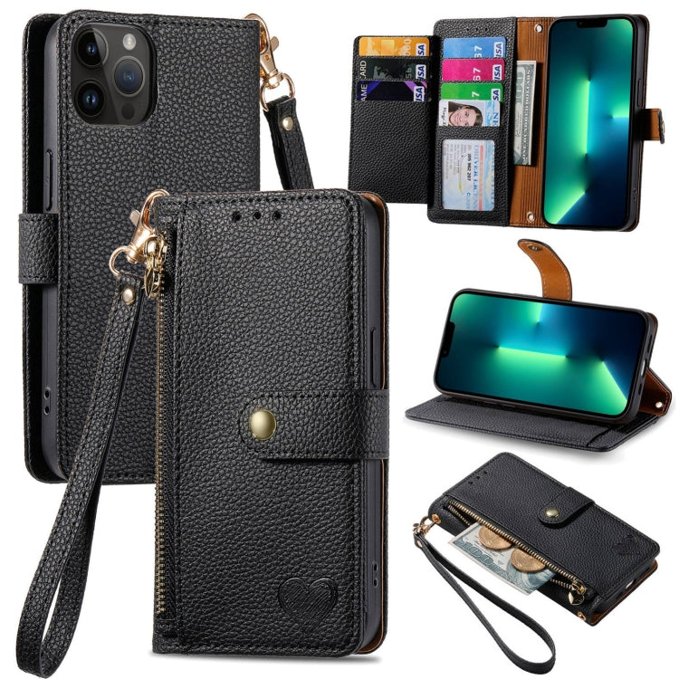 Estuche para teléfono de cuero Love Zipper Lanyard, For iPhone 14 Pro Max, For iPhone 7 / 8 / SE 2022, For iPhone 13 Pro Max, For iPhone 13 Pro, For iPhone 13, For iPhone 12 / 12 Pro, For iPhone 12 Pro Max, For iPhone 11 Pro Max
