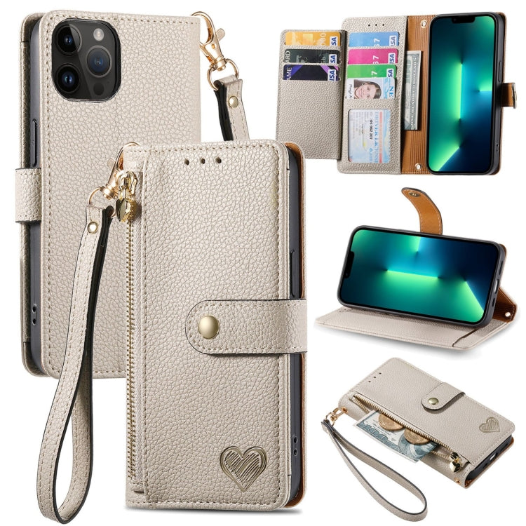 Estuche para teléfono de cuero Love Zipper Lanyard, For iPhone 14 Pro Max, For iPhone 7 / 8 / SE 2022, For iPhone 13 Pro Max, For iPhone 13 Pro, For iPhone 13, For iPhone 12 / 12 Pro, For iPhone 12 Pro Max, For iPhone 11 Pro Max