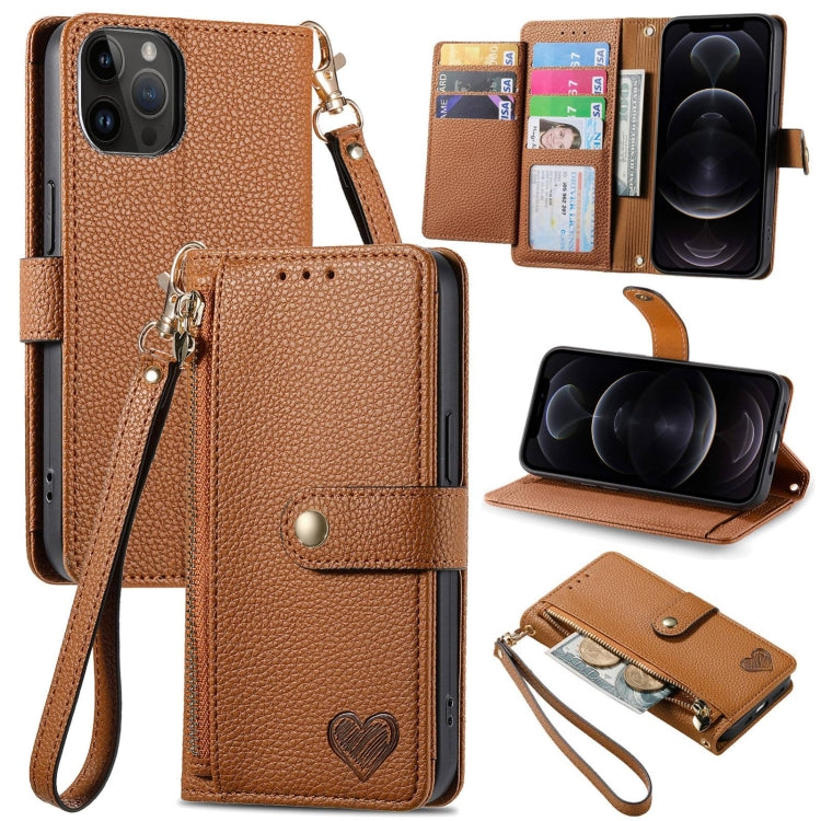 Estuche para teléfono de cuero Love Zipper Lanyard, For iPhone 14 Pro Max, For iPhone 7 / 8 / SE 2022, For iPhone 13 Pro Max, For iPhone 13 Pro, For iPhone 13, For iPhone 12 / 12 Pro, For iPhone 12 Pro Max, For iPhone 11 Pro Max
