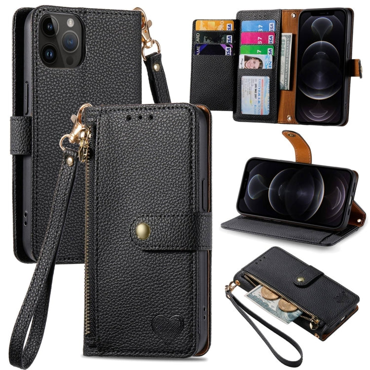 Estuche para teléfono de cuero Love Zipper Lanyard, For iPhone 14 Pro Max, For iPhone 7 / 8 / SE 2022, For iPhone 13 Pro Max, For iPhone 13 Pro, For iPhone 13, For iPhone 12 / 12 Pro, For iPhone 12 Pro Max, For iPhone 11 Pro Max