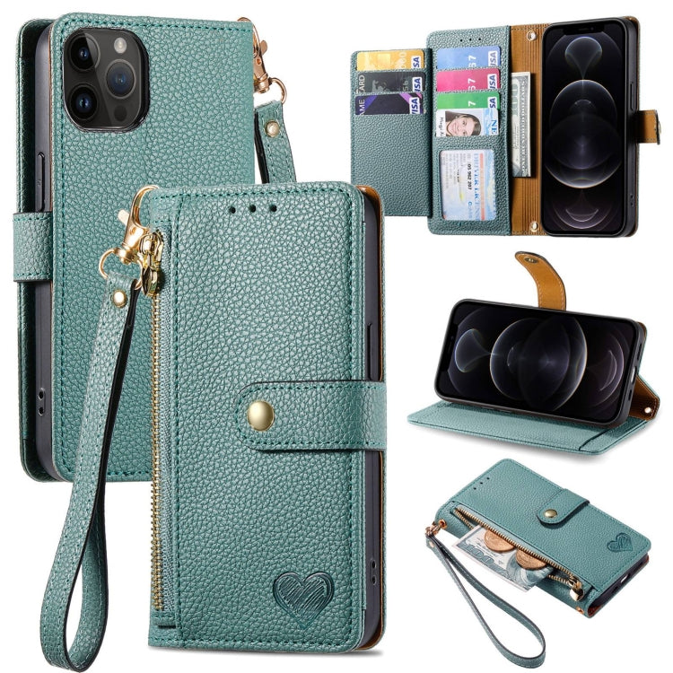 Estuche para teléfono de cuero Love Zipper Lanyard, For iPhone 14 Pro Max, For iPhone 7 / 8 / SE 2022, For iPhone 13 Pro Max, For iPhone 13 Pro, For iPhone 13, For iPhone 12 / 12 Pro, For iPhone 12 Pro Max, For iPhone 11 Pro Max
