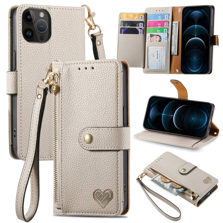 Estuche para teléfono de cuero Love Zipper Lanyard, For iPhone 14 Pro Max, For iPhone 7 / 8 / SE 2022, For iPhone 13 Pro Max, For iPhone 13 Pro, For iPhone 13, For iPhone 12 / 12 Pro, For iPhone 12 Pro Max, For iPhone 11 Pro Max