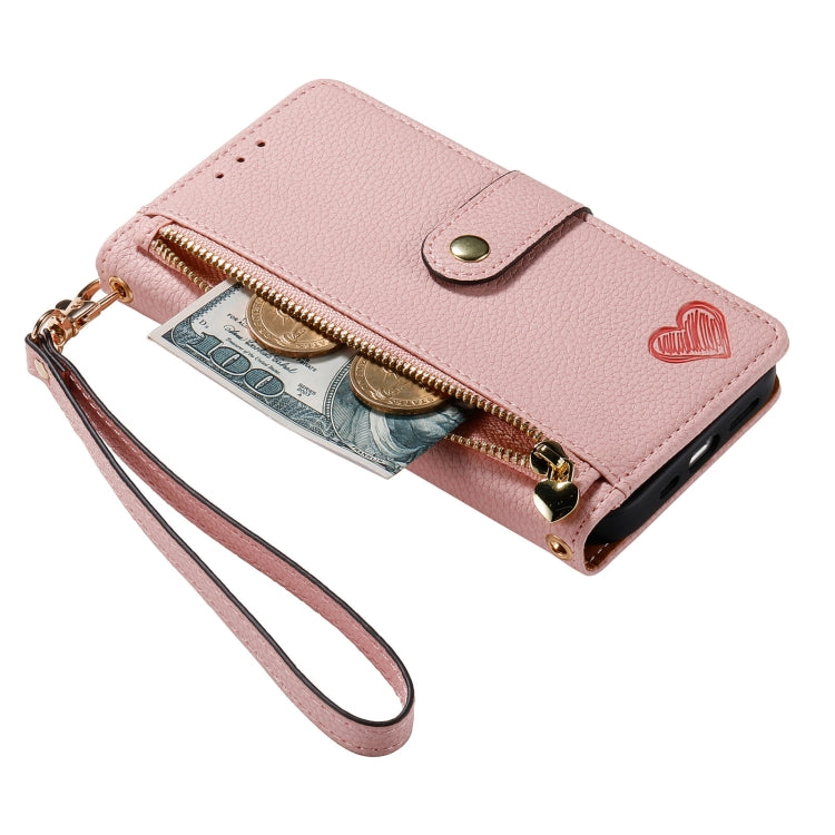 Estuche para teléfono de cuero Love Zipper Lanyard, For iPhone 11, For iPhone 11 Pro, For iPhone XR, For iPhone XS Max, For iPhone 7 Plus / 8 Plus, For iPhone 6 Plus / 6s Plus, For iPhone 6 / 6s