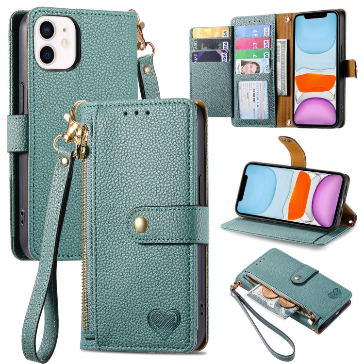 Estuche para teléfono de cuero Love Zipper Lanyard, For iPhone 11, For iPhone 11 Pro, For iPhone XR, For iPhone XS Max, For iPhone 7 Plus / 8 Plus, For iPhone 6 Plus / 6s Plus, For iPhone 6 / 6s