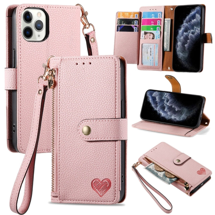 Estuche para teléfono de cuero Love Zipper Lanyard, For iPhone 11, For iPhone 11 Pro, For iPhone XR, For iPhone XS Max, For iPhone 7 Plus / 8 Plus, For iPhone 6 Plus / 6s Plus, For iPhone 6 / 6s