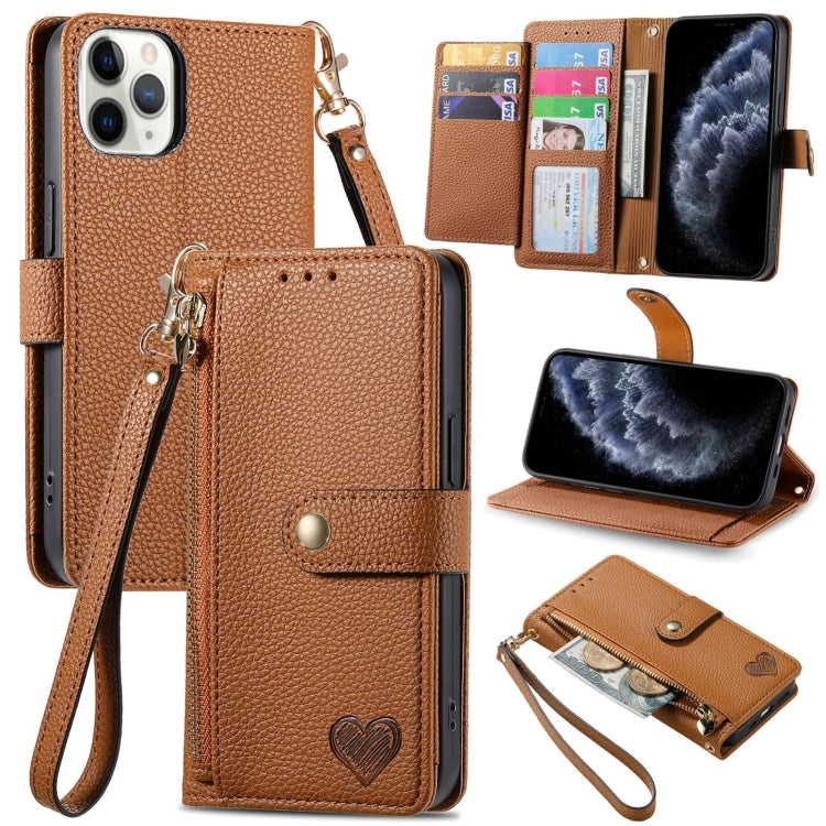 Estuche para teléfono de cuero Love Zipper Lanyard, For iPhone 11, For iPhone 11 Pro, For iPhone XR, For iPhone XS Max, For iPhone 7 Plus / 8 Plus, For iPhone 6 Plus / 6s Plus, For iPhone 6 / 6s