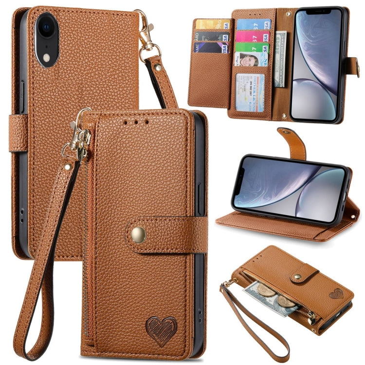 Estuche para teléfono de cuero Love Zipper Lanyard, For iPhone 11, For iPhone 11 Pro, For iPhone XR, For iPhone XS Max, For iPhone 7 Plus / 8 Plus, For iPhone 6 Plus / 6s Plus, For iPhone 6 / 6s