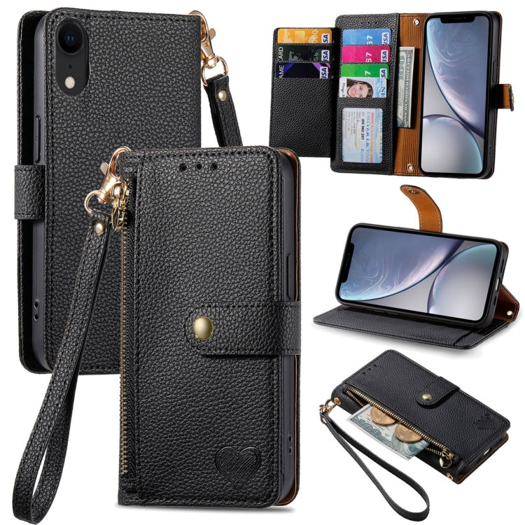Estuche para teléfono de cuero Love Zipper Lanyard, For iPhone 11, For iPhone 11 Pro, For iPhone XR, For iPhone XS Max, For iPhone 7 Plus / 8 Plus, For iPhone 6 Plus / 6s Plus, For iPhone 6 / 6s