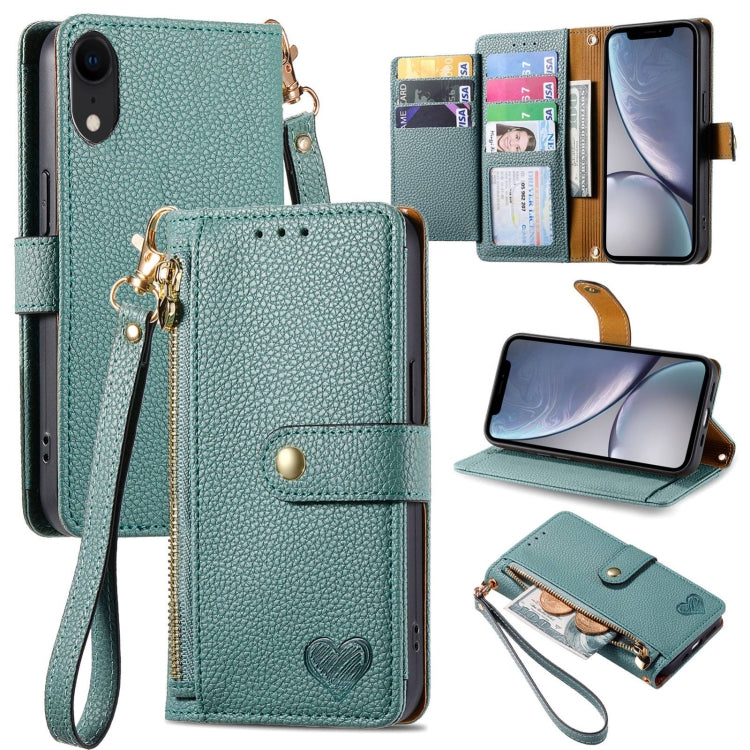 Estuche para teléfono de cuero Love Zipper Lanyard, For iPhone 11, For iPhone 11 Pro, For iPhone XR, For iPhone XS Max, For iPhone 7 Plus / 8 Plus, For iPhone 6 Plus / 6s Plus, For iPhone 6 / 6s