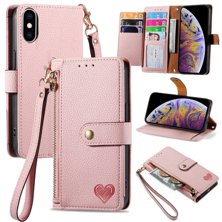 Estuche para teléfono de cuero Love Zipper Lanyard, For iPhone 11, For iPhone 11 Pro, For iPhone XR, For iPhone XS Max, For iPhone 7 Plus / 8 Plus, For iPhone 6 Plus / 6s Plus, For iPhone 6 / 6s