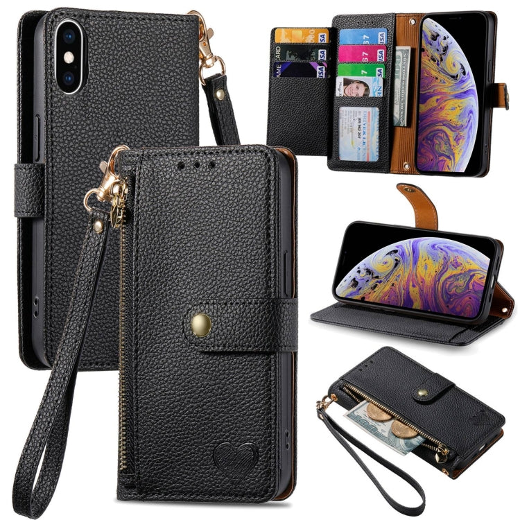 Estuche para teléfono de cuero Love Zipper Lanyard, For iPhone 11, For iPhone 11 Pro, For iPhone XR, For iPhone XS Max, For iPhone 7 Plus / 8 Plus, For iPhone 6 Plus / 6s Plus, For iPhone 6 / 6s