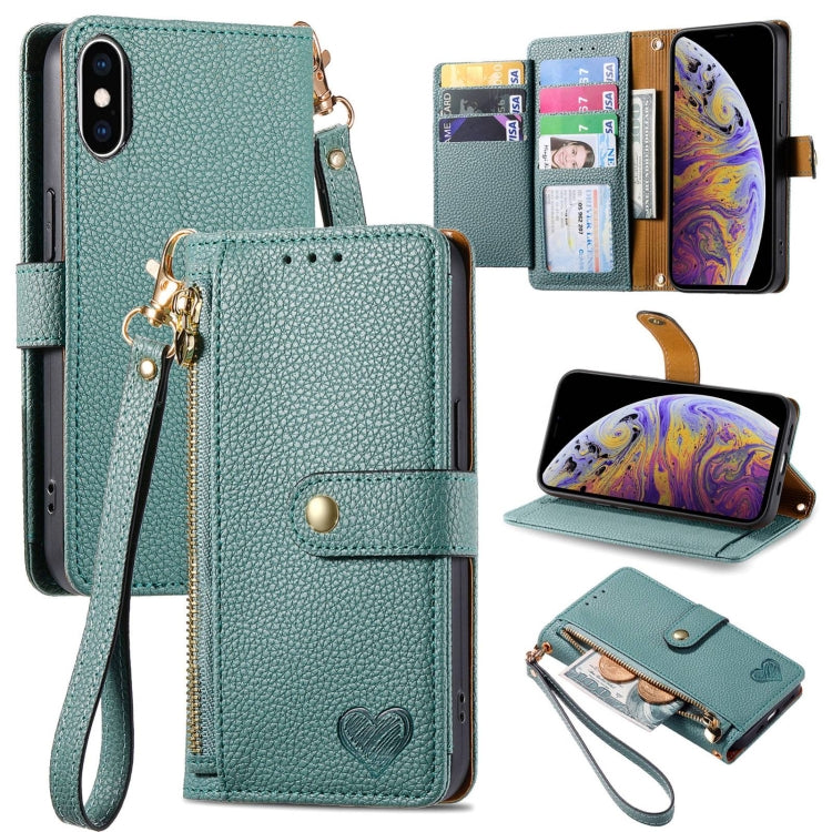 Estuche para teléfono de cuero Love Zipper Lanyard, For iPhone 11, For iPhone 11 Pro, For iPhone XR, For iPhone XS Max, For iPhone 7 Plus / 8 Plus, For iPhone 6 Plus / 6s Plus, For iPhone 6 / 6s
