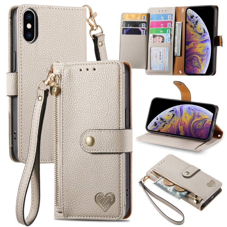 Estuche para teléfono de cuero Love Zipper Lanyard, For iPhone 11, For iPhone 11 Pro, For iPhone XR, For iPhone XS Max, For iPhone 7 Plus / 8 Plus, For iPhone 6 Plus / 6s Plus, For iPhone 6 / 6s