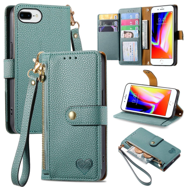 Estuche para teléfono de cuero Love Zipper Lanyard, For iPhone 11, For iPhone 11 Pro, For iPhone XR, For iPhone XS Max, For iPhone 7 Plus / 8 Plus, For iPhone 6 Plus / 6s Plus, For iPhone 6 / 6s