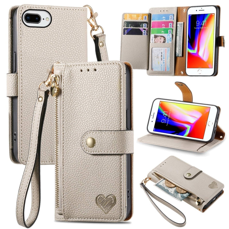 Estuche para teléfono de cuero Love Zipper Lanyard, For iPhone 11, For iPhone 11 Pro, For iPhone XR, For iPhone XS Max, For iPhone 7 Plus / 8 Plus, For iPhone 6 Plus / 6s Plus, For iPhone 6 / 6s