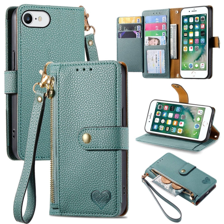 Estuche para teléfono de cuero Love Zipper Lanyard, For iPhone 11, For iPhone 11 Pro, For iPhone XR, For iPhone XS Max, For iPhone 7 Plus / 8 Plus, For iPhone 6 Plus / 6s Plus, For iPhone 6 / 6s