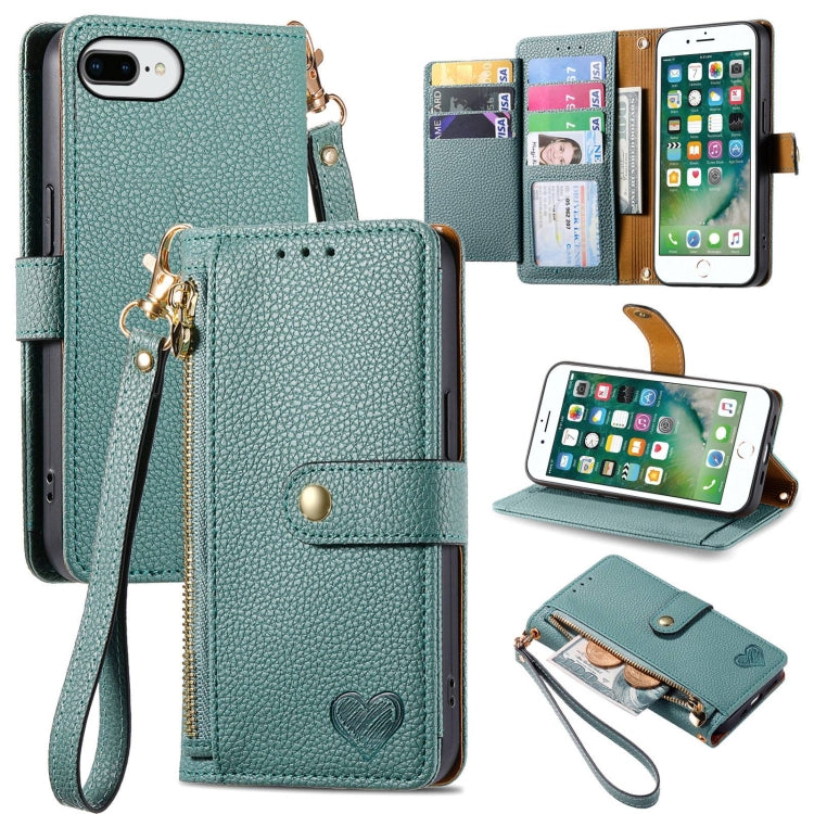 Estuche para teléfono de cuero Love Zipper Lanyard, For iPhone 11, For iPhone 11 Pro, For iPhone XR, For iPhone XS Max, For iPhone 7 Plus / 8 Plus, For iPhone 6 Plus / 6s Plus, For iPhone 6 / 6s