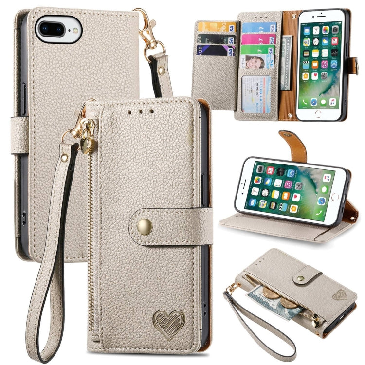 Estuche para teléfono de cuero Love Zipper Lanyard, For iPhone 11, For iPhone 11 Pro, For iPhone XR, For iPhone XS Max, For iPhone 7 Plus / 8 Plus, For iPhone 6 Plus / 6s Plus, For iPhone 6 / 6s