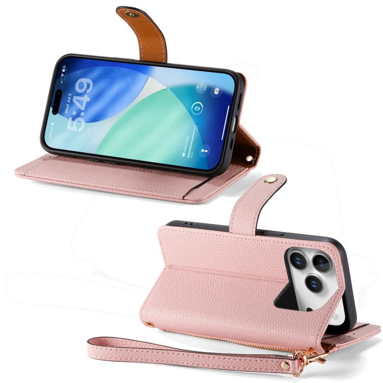 Estuche para teléfono de cuero Love Zipper Lanyard, For iPhone 18 Pro / 17 Pro, For iPhone 18 Pro Max / 17 Pro Max, For iPhone 17e / 16e, For iPhone 17, For iPhone Air, For iPhone 16 Pro Max, For iPhone 16 Pro, For iPhone 16 Plus