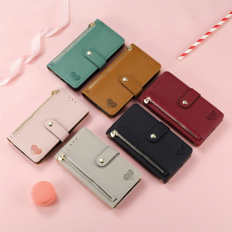 Estuche para teléfono de cuero Love Zipper Lanyard, For iPhone 11, For iPhone 11 Pro, For iPhone XR, For iPhone XS Max, For iPhone 7 Plus / 8 Plus, For iPhone 6 Plus / 6s Plus, For iPhone 6 / 6s