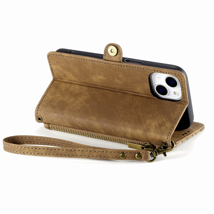 Estuche de teléfono de cuero con hebilla lateral de billetera con cremallera geométrica, For iPhone 14 Pro Max, For iPhone 7 / 8 / SE 2022, For iPhone 13 Pro Max, For iPhone 13 Pro, For iPhone 13, For iPhone 12 / 12 Pro, For iPhone 12 Pro Max          ...