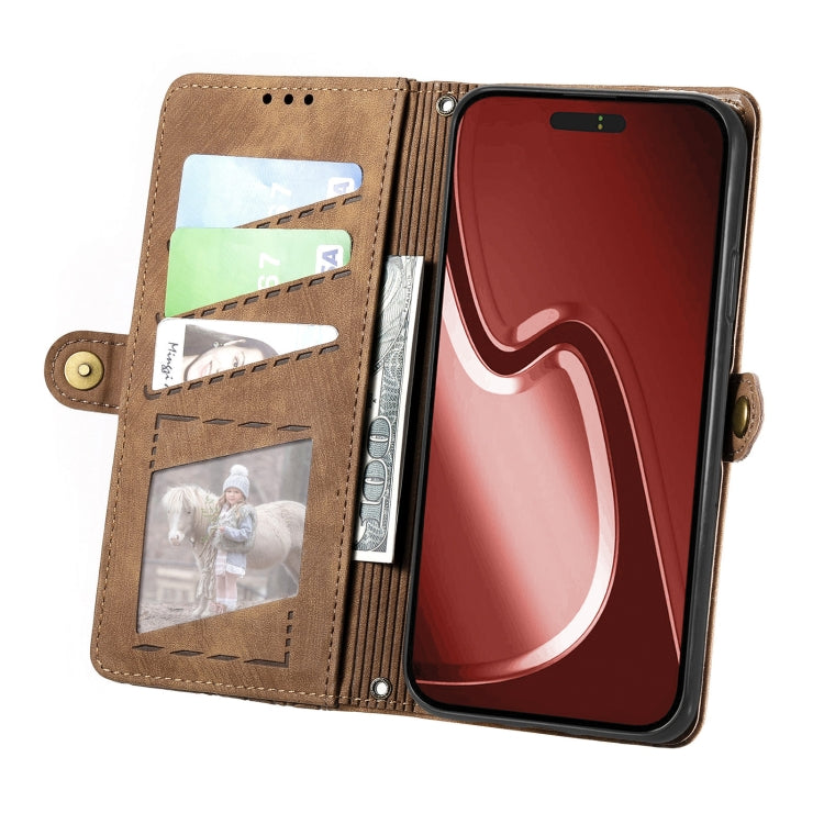 Estuche de teléfono de cuero con hebilla lateral de billetera con cremallera geométrica, For iPhone 16, For iPhone 15 Pro Max, For iPhone 15 Pro, For iPhone 15 Plus, For iPhone 15, For iPhone 14 Plus, For iPhone 14, For iPhone 14 Pro