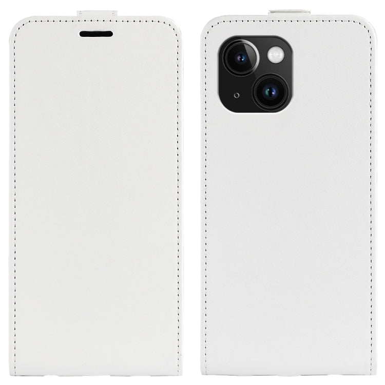 Estuche de cuero para teléfono con tapa vertical individual con textura R64, For iPhone 15