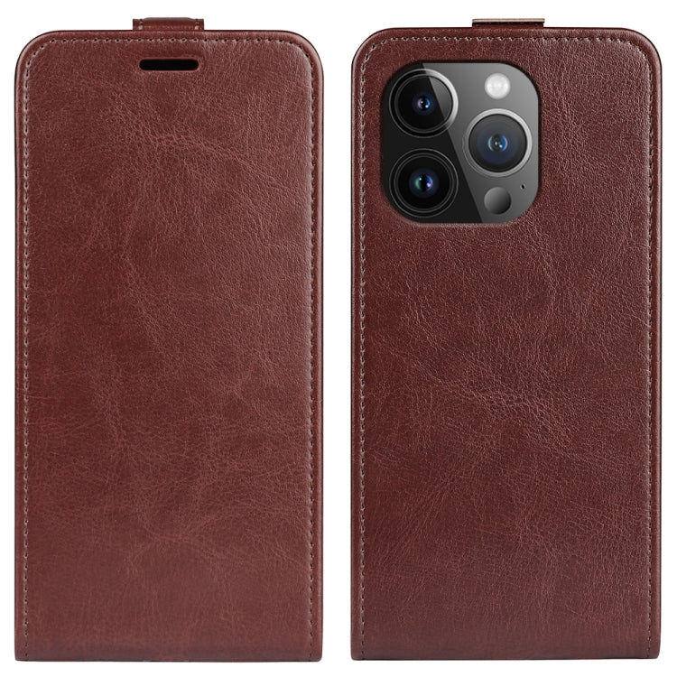 Estuche de cuero para teléfono con tapa vertical individual con textura R64, For iPhone 18 Pro / 17 Pro, For iPhone 18 Pro Max / 17 Pro Max, For iPhone 17e / 16e, For iPhone 17, For iPhone Air, For iPhone 16 Pro Max, For iPhone 16 Pro, For iPhone 16 Pl...