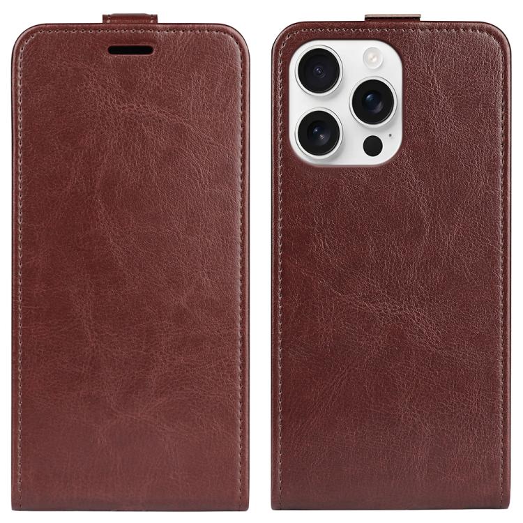 Estuche de cuero para teléfono con tapa vertical individual con textura R64, For iPhone 18 Pro / 17 Pro, For iPhone 18 Pro Max / 17 Pro Max, For iPhone 17e / 16e, For iPhone 17, For iPhone Air, For iPhone 16 Pro Max, For iPhone 16 Pro, For iPhone 16 Pl...