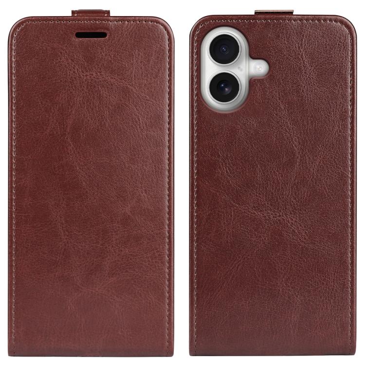Estuche de cuero para teléfono con tapa vertical individual con textura R64, For iPhone 18 Pro / 17 Pro, For iPhone 18 Pro Max / 17 Pro Max, For iPhone 17e / 16e, For iPhone 17, For iPhone Air, For iPhone 16 Pro Max, For iPhone 16 Pro, For iPhone 16 Pl...