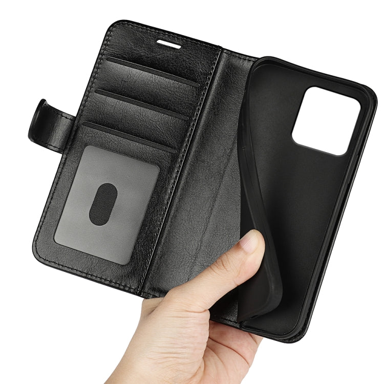 Estuche para teléfono de cuero con tapa horizontal con textura R64, For iPhone 15
