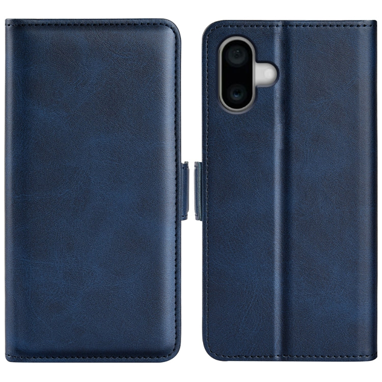 Estuche para teléfono de cuero con tapa horizontal y hebilla magnética de doble cara, For iPhone 18 Pro / 17 Pro, For iPhone 18 Pro Max / 17 Pro Max, For iPhone 17e / 16e, For iPhone 17, For iPhone Air, For iPhone 16 Pro Max, For iPhone 16 Pro         ...