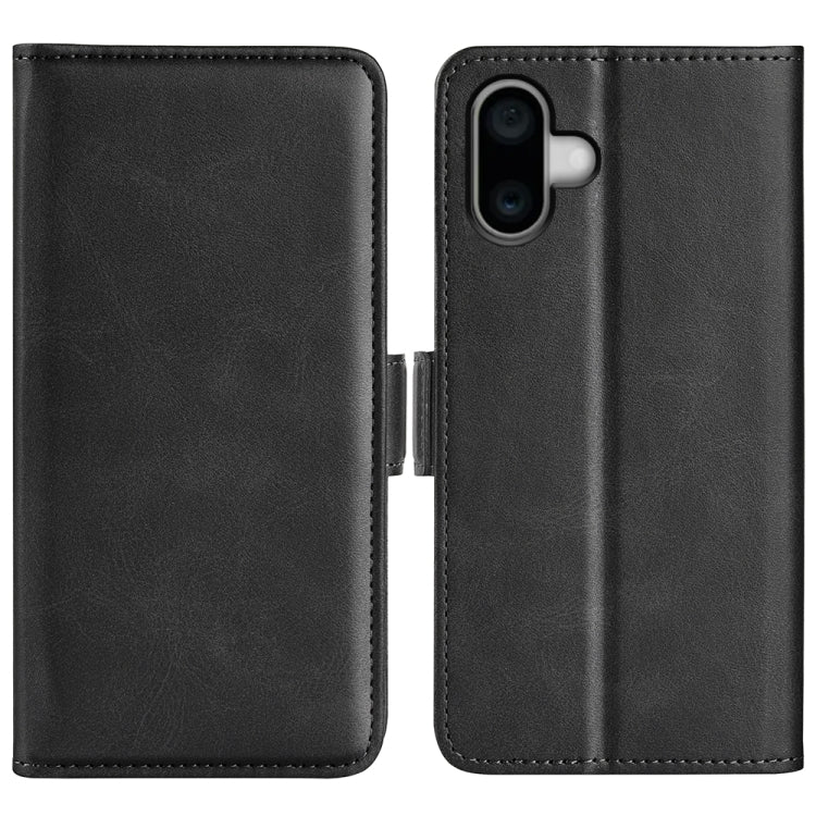 Estuche para teléfono de cuero con tapa horizontal y hebilla magnética de doble cara, For iPhone 18 Pro / 17 Pro, For iPhone 18 Pro Max / 17 Pro Max, For iPhone 17e / 16e, For iPhone 17, For iPhone Air, For iPhone 16 Pro Max, For iPhone 16 Pro         ...