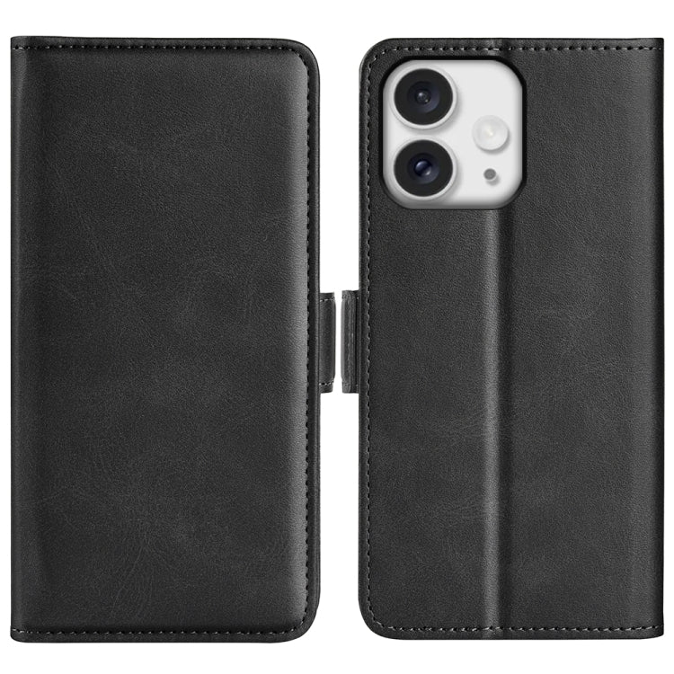 Estuche para teléfono de cuero con tapa horizontal y hebilla magnética de doble cara, For iPhone 18 Pro / 17 Pro, For iPhone 18 Pro Max / 17 Pro Max, For iPhone 17e / 16e, For iPhone 17, For iPhone Air, For iPhone 16 Pro Max, For iPhone 16 Pro         ...