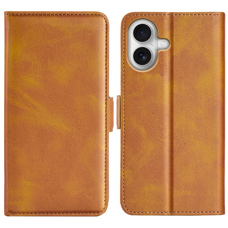 Estuche para teléfono de cuero con tapa horizontal y hebilla magnética de doble cara, For iPhone 18 Pro / 17 Pro, For iPhone 18 Pro Max / 17 Pro Max, For iPhone 17e / 16e, For iPhone 17, For iPhone Air, For iPhone 16 Pro Max, For iPhone 16 Pro         ...