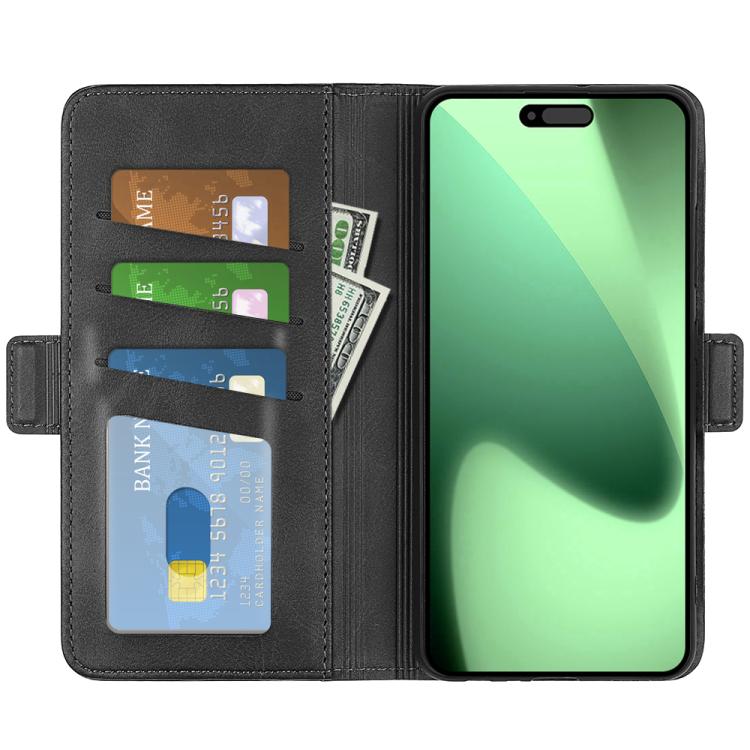 Estuche para teléfono de cuero con tapa horizontal y hebilla magnética de doble cara, For iPhone 18 Pro / 17 Pro, For iPhone 18 Pro Max / 17 Pro Max, For iPhone 17e / 16e, For iPhone 17, For iPhone Air, For iPhone 16 Pro Max, For iPhone 16 Pro         ...