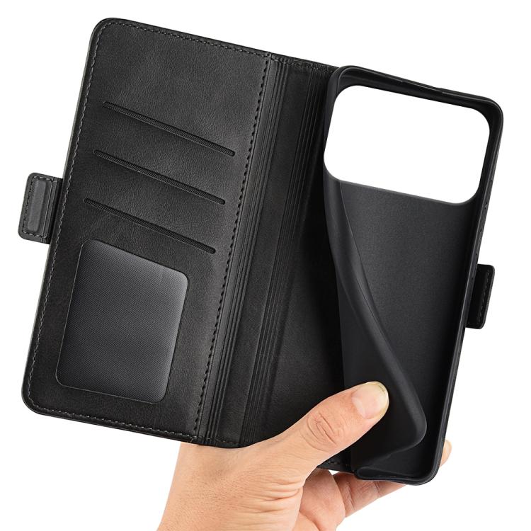 Estuche para teléfono de cuero con tapa horizontal y hebilla magnética de doble cara, For iPhone 18 Pro / 17 Pro, For iPhone 18 Pro Max / 17 Pro Max, For iPhone 17e / 16e, For iPhone 17, For iPhone Air, For iPhone 16 Pro Max, For iPhone 16 Pro         ...