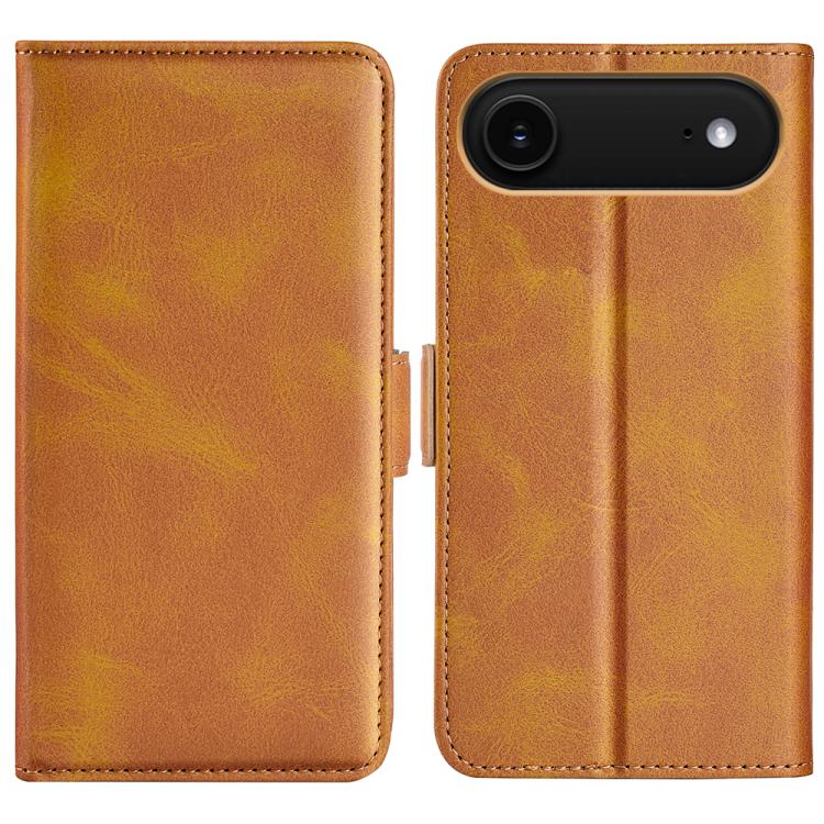 Estuche para teléfono de cuero con tapa horizontal y hebilla magnética de doble cara, For iPhone 18 Pro / 17 Pro, For iPhone 18 Pro Max / 17 Pro Max, For iPhone 17e / 16e, For iPhone 17, For iPhone Air, For iPhone 16 Pro Max, For iPhone 16 Pro         ...