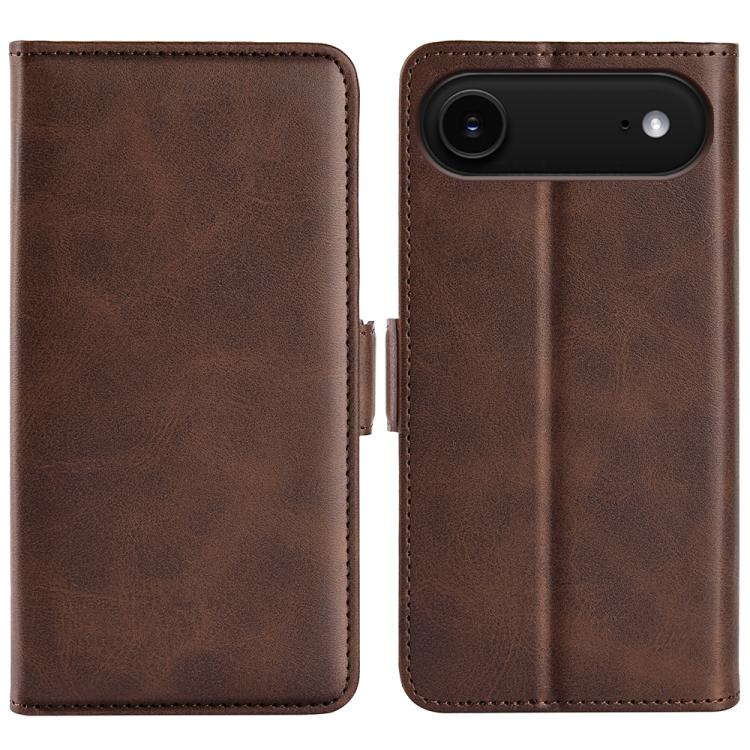 Estuche para teléfono de cuero con tapa horizontal y hebilla magnética de doble cara, For iPhone 18 Pro / 17 Pro, For iPhone 18 Pro Max / 17 Pro Max, For iPhone 17e / 16e, For iPhone 17, For iPhone Air, For iPhone 16 Pro Max, For iPhone 16 Pro         ...