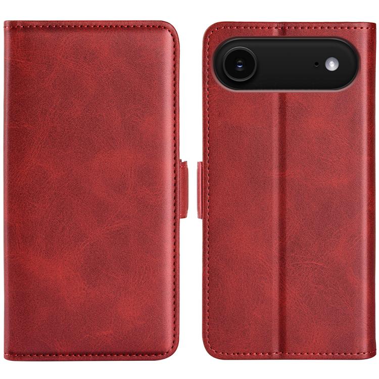 Estuche para teléfono de cuero con tapa horizontal y hebilla magnética de doble cara, For iPhone 18 Pro / 17 Pro, For iPhone 18 Pro Max / 17 Pro Max, For iPhone 17e / 16e, For iPhone 17, For iPhone Air, For iPhone 16 Pro Max, For iPhone 16 Pro         ...