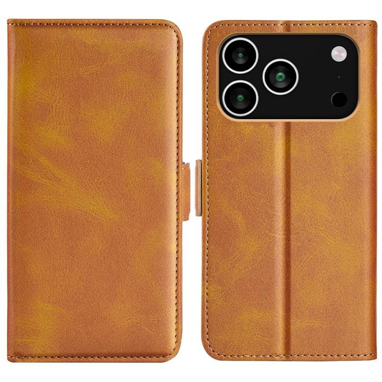 Estuche para teléfono de cuero con tapa horizontal y hebilla magnética de doble cara, For iPhone 18 Pro / 17 Pro, For iPhone 18 Pro Max / 17 Pro Max, For iPhone 17e / 16e, For iPhone 17, For iPhone Air, For iPhone 16 Pro Max, For iPhone 16 Pro         ...