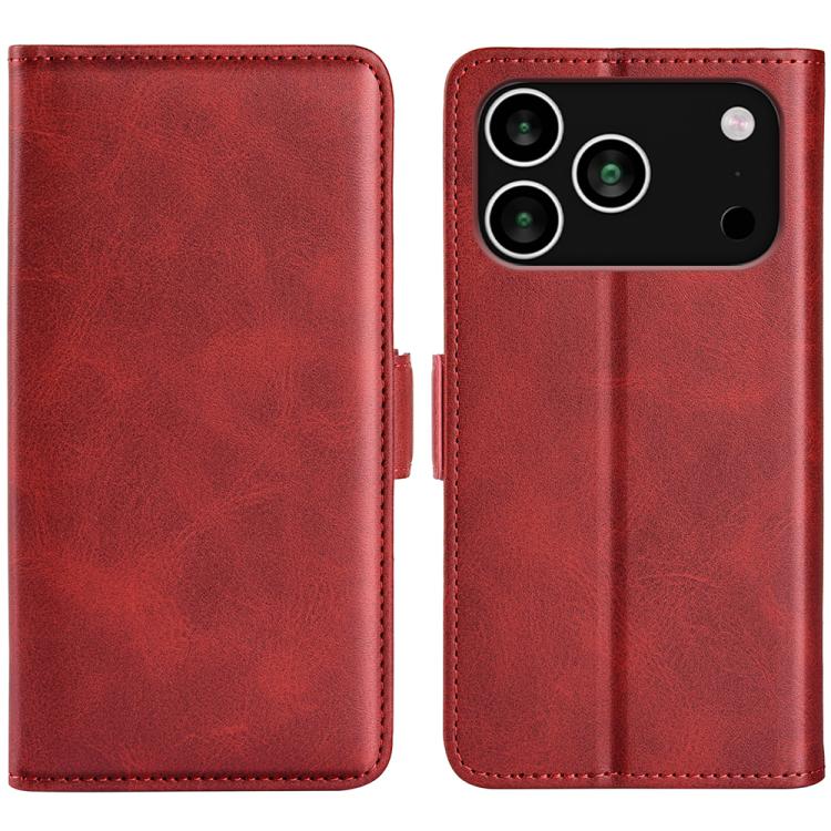 Estuche para teléfono de cuero con tapa horizontal y hebilla magnética de doble cara, For iPhone 18 Pro / 17 Pro, For iPhone 18 Pro Max / 17 Pro Max, For iPhone 17e / 16e, For iPhone 17, For iPhone Air, For iPhone 16 Pro Max, For iPhone 16 Pro         ...