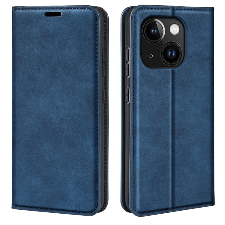 Estuche para teléfono de cuero con succión magnética de piel retro, For iPhone 15 Pro Max, For iPhone 15 Pro, For iPhone 15 Plus, For iPhone 15