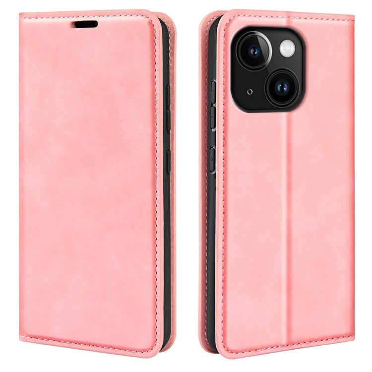 Estuche para teléfono de cuero con succión magnética de piel retro, For iPhone 15 Pro Max, For iPhone 15 Pro, For iPhone 15 Plus, For iPhone 15