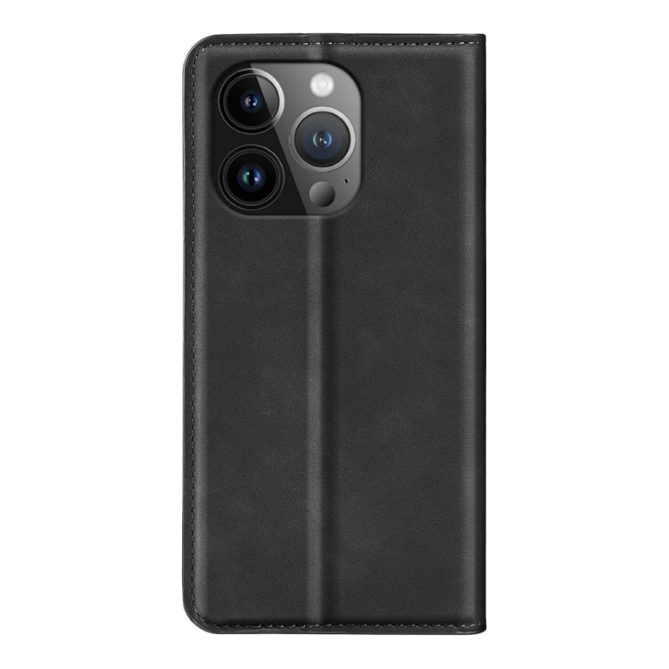 Estuche para teléfono de cuero con succión magnética de piel retro, For iPhone 15 Pro Max, For iPhone 15 Pro, For iPhone 15 Plus, For iPhone 15