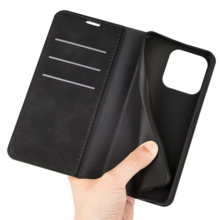 Estuche para teléfono de cuero con succión magnética de piel retro, For iPhone 15 Pro Max, For iPhone 15 Pro, For iPhone 15 Plus, For iPhone 15