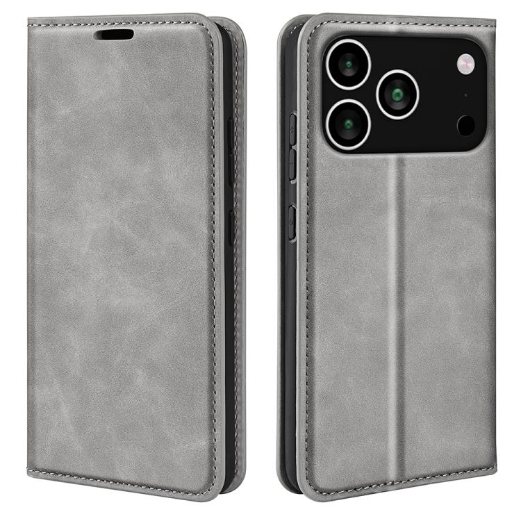 Estuche para teléfono de cuero con succión magnética de piel retro, For iPhone 18 Pro / 17 Pro, For iPhone 18 Pro Max / 17 Pro Max, For iPhone 17e / 16e, For iPhone 17, For iPhone Air, For iPhone 16 Pro Max, For iPhone 16 Pro, For iPhone 16 Plus       ...