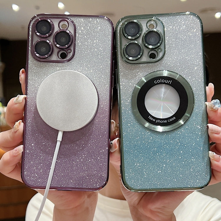 Estuche para teléfono TPU con galvanoplastia de purpurina degradada MagSafe, For iPhone 12, For iPhone 12 Pro Max, For iPhone 12 Pro, For iPhone 11 Pro Max, For iPhone 11, For iPhone 11 Pro