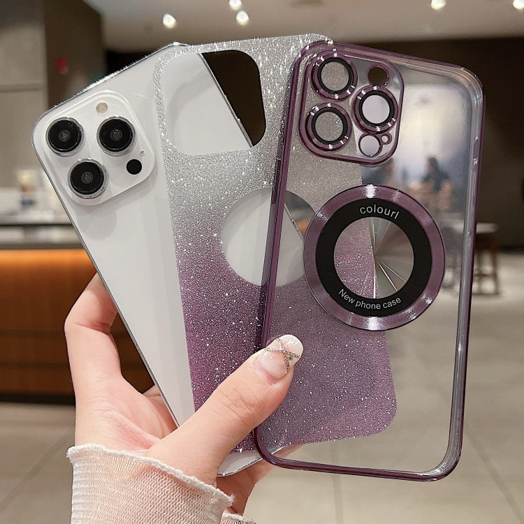 Estuche para teléfono TPU con galvanoplastia de purpurina degradada MagSafe, For iPhone 12, For iPhone 12 Pro Max, For iPhone 12 Pro, For iPhone 11 Pro Max, For iPhone 11, For iPhone 11 Pro
